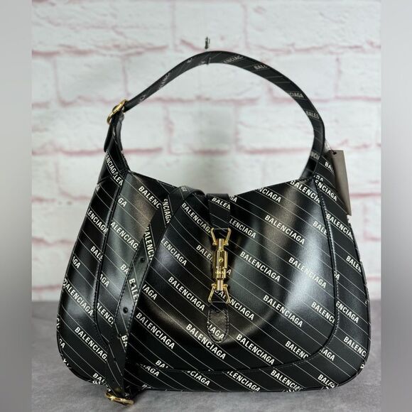Gucci x Balenciaga Jackie 1961 Clip Black Hobo Bag NWT 636712 $3200 - Picture 1 of 16